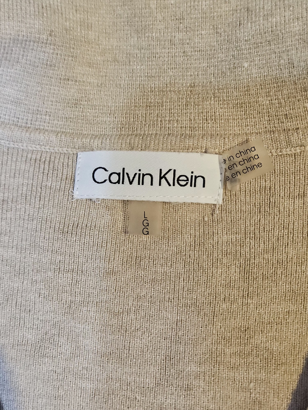 Calvin Klein Beige V-Neck Collar Sweater - Picture 3 of 8